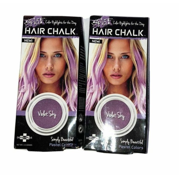 Splat Hair Chalk Violet Sky 2 Pack Temporary Color Highlights SEALED - Picture 1 of 2